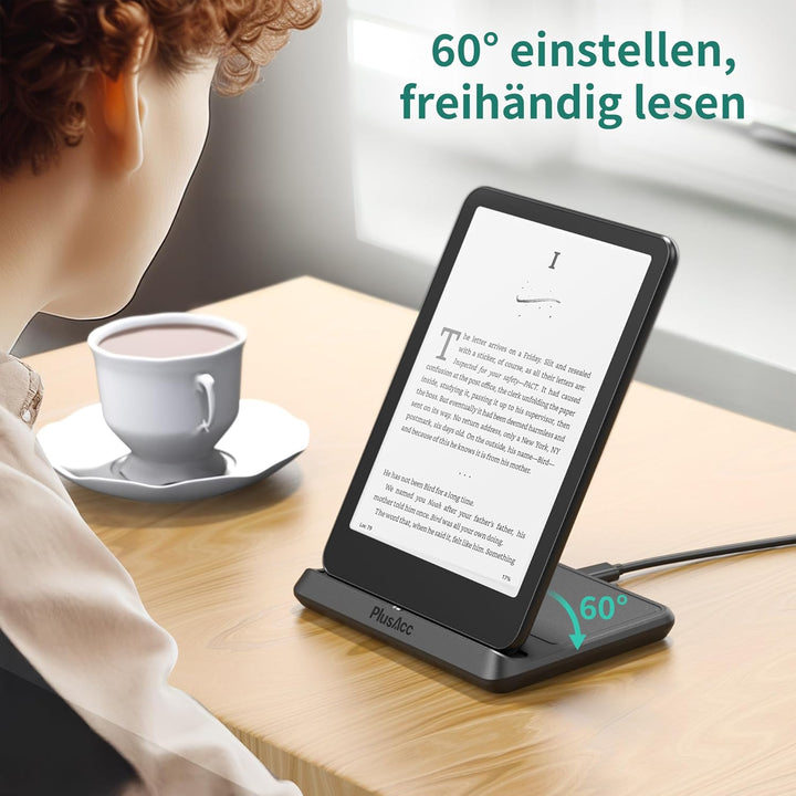PlusAcc Kabellose Ladestation für Kindle Paperwhite Signature Editions (2022 & 2024) & Colorsoft Sig