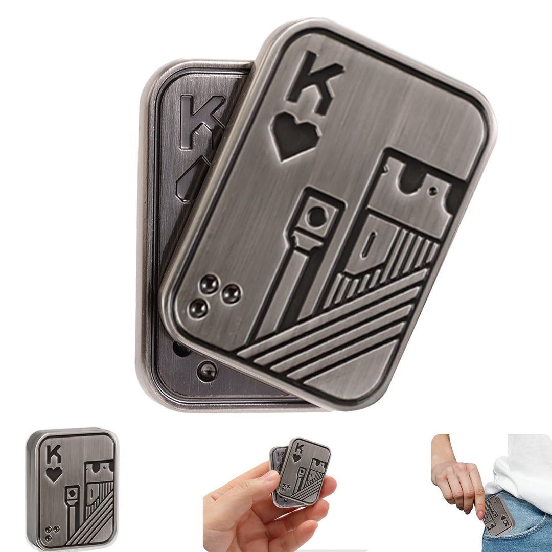 Metall-Fidget-Slider, Pop-Fidget-Spielzeug Poker Push Card für Jugendliche und Erwachsene, Geschenk