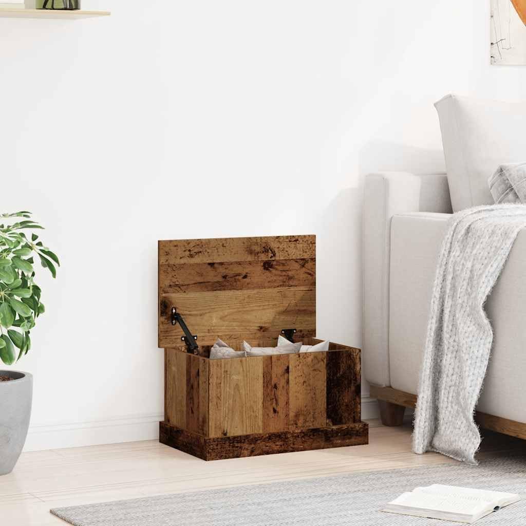 vidaXL Truhe Altholz-Optik 30x50x28 cm Holzwerkstoff, Aufbewahrungsbox, Werkzeugtruhe, Deckenbox, We