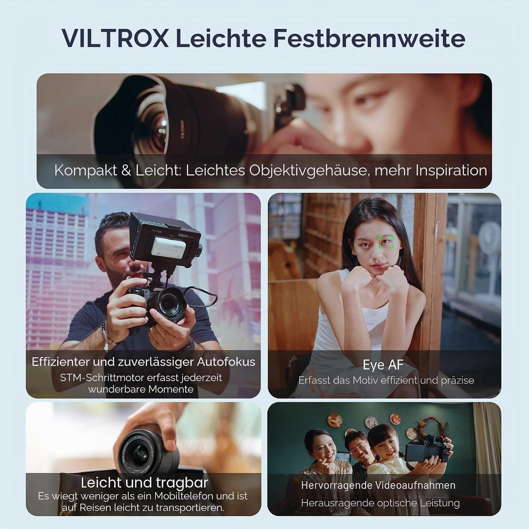 VILTROX 20mm F2.8 FE für Sony E Mount,AF 20mm f/2.8 E-Mount Vollformat Objektiv,Prime Weitwinkelobje