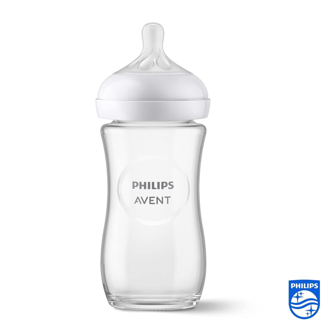 Philips Avent Glasflasche Natural mit Responsivem Schnuller 240ml, 2 Stück (Modell SCY933/01), 2 stü
