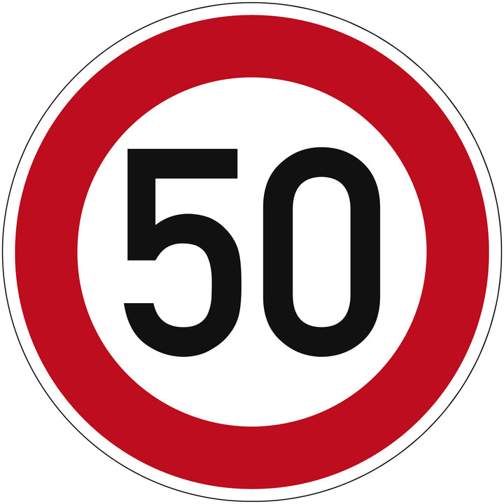 Verkehrszeichen Zulässige Höchstgeschwindigkeit 50 Nr. 274-50 | Ø 420mm, Alu 2mm, RA1 | Original Ver