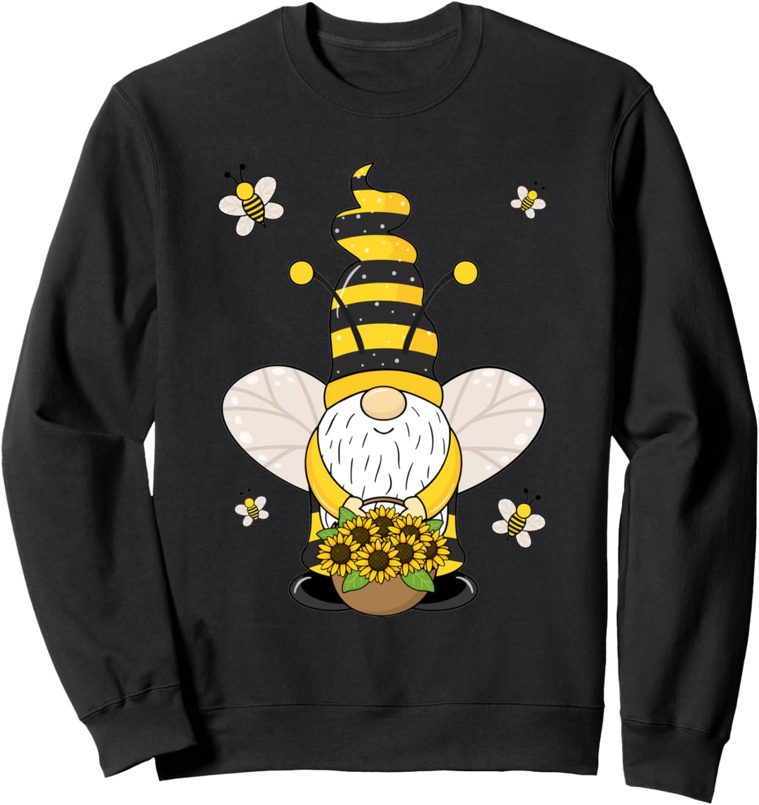 Niedliche Gnombiene, Sommergnom, Sonnenblumengnomgeschenk Sweatshirt