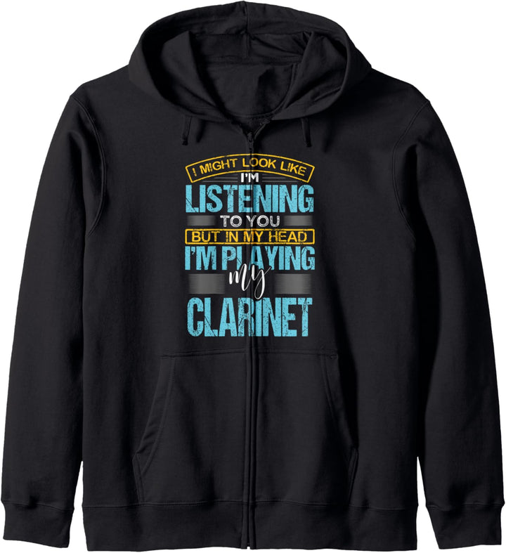I Might Look Like I'm Listening To You Funny Flute Clarinet Kapuzenjacke