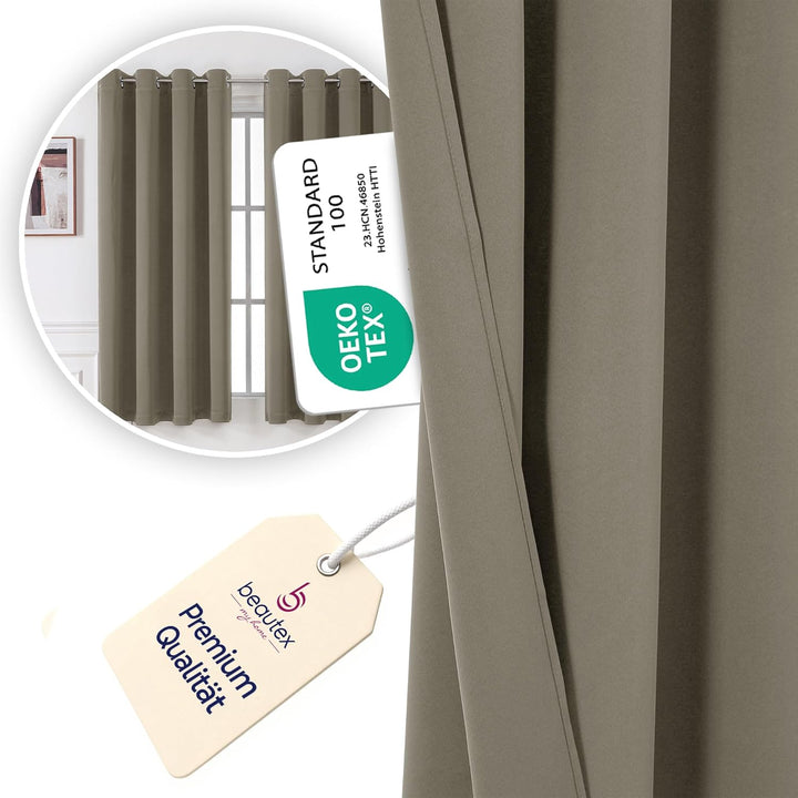 BEAUTEX Verdunkelungsgardine mit Ösen, Blackout Ösenschal Blickdicht abdunkelnd, Grösse und Farbe wä