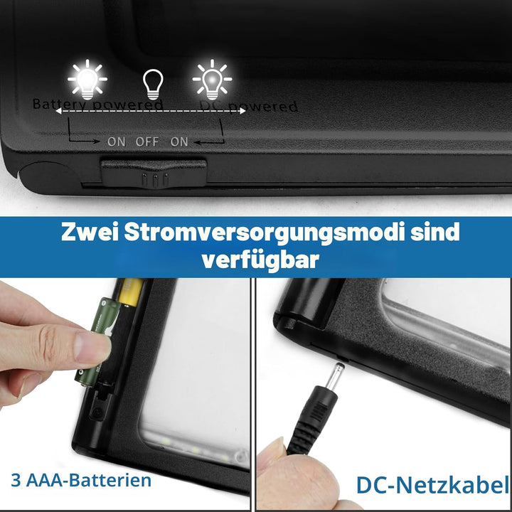 NZQXJXZ 5X Leselupe mit Licht für Senioren Gross, Lupe mit Licht und Ständer, Dimmbare Lesehilfe mit