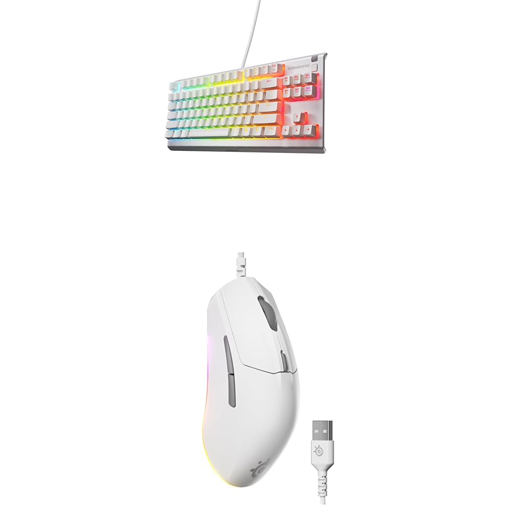 SteelSeries Apex 3 TKL White - Gaming Tastatur - 8-Zonen RGB-Beleuchtung - Deutsches QWERTZ Rival 3