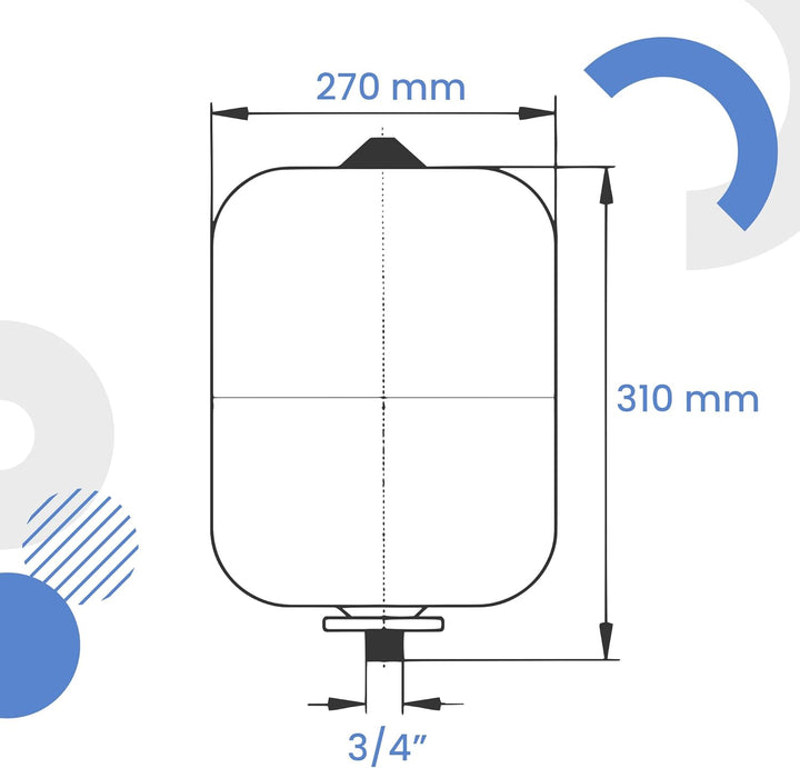 Instalguru Trinkwasser-Ausdehnungsgefäss Druckbehälter Geschlossenes System Vertikal Starke Stahl-Gu