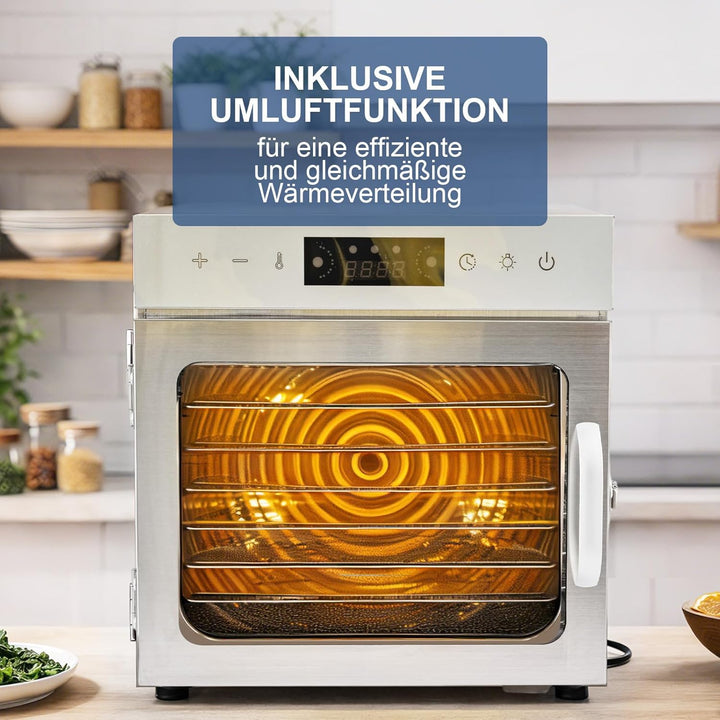 Trintion Edelstahl Dörrautomat 700W – Dörrgerät mit Edelstahlgitter, 30°-85°C, 6700 cm² Dörrfläche –