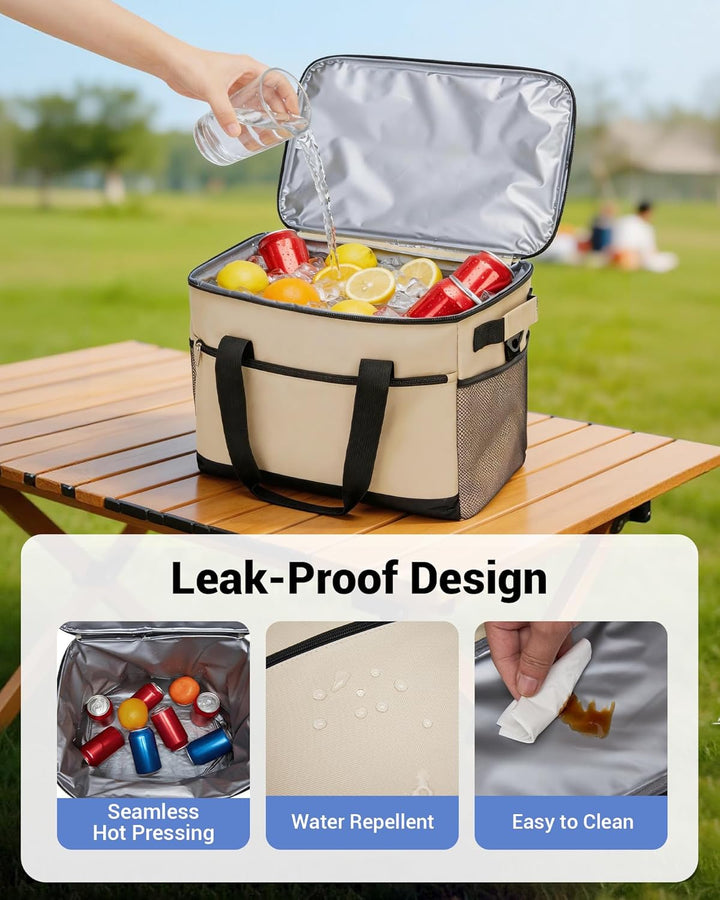 KONO Kühltasche 30L, Grosse Isolierte Lunchtasche Faltbar, Tragbare Thermotasche mit Verstellbarem S