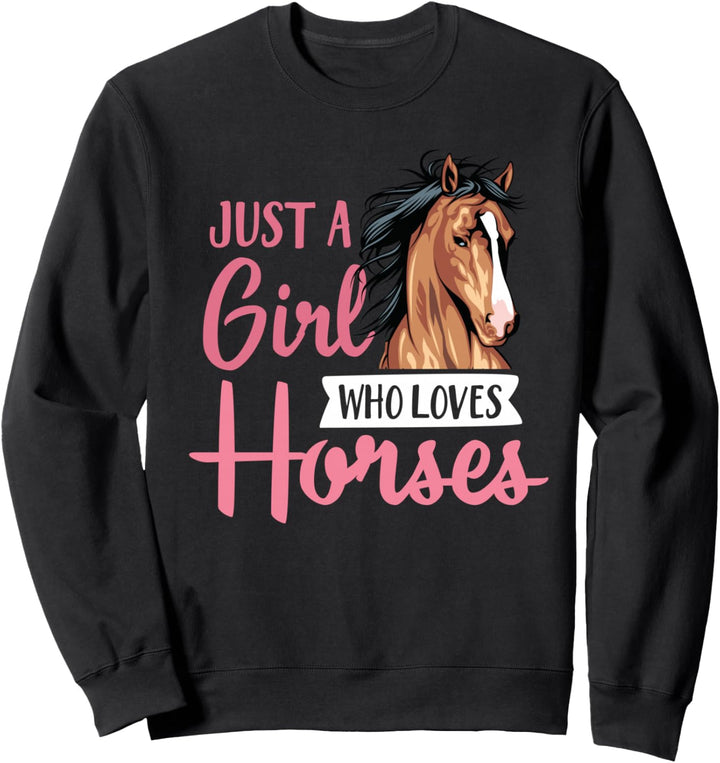 Just A Girl Who Loves Horses Cute Horseback Riding Lesson Sweatshirt