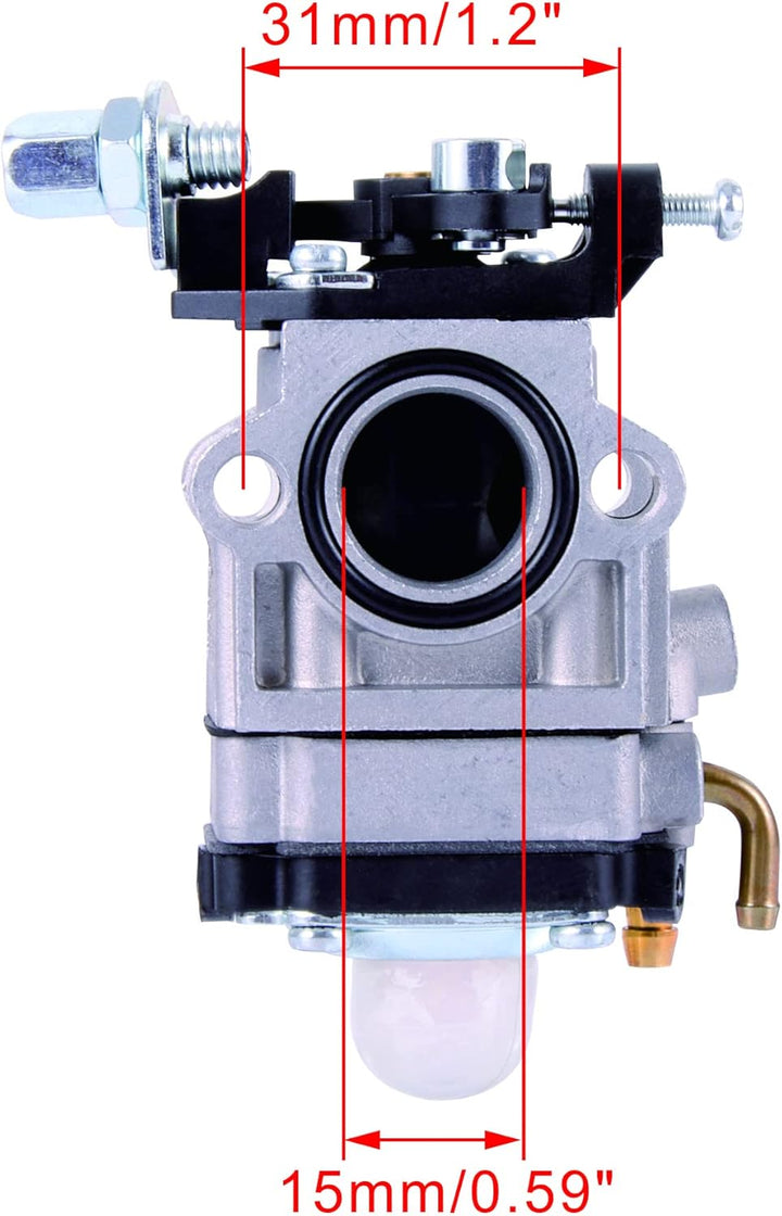WOOSTAR 15mm Vergaser Ersatz für 47ccm 49ccm 2 Stroke Mini Pocketbike Quad Chopper Roller Motor PZ15