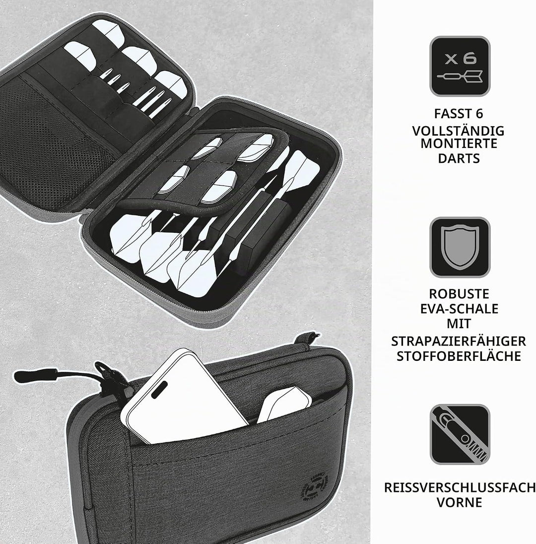 Harrows Smart Case Darttasche &amp; Dart-Etui für 3 oder 6 Darts | Robustes Eva-Case mit Stoff-Finish |