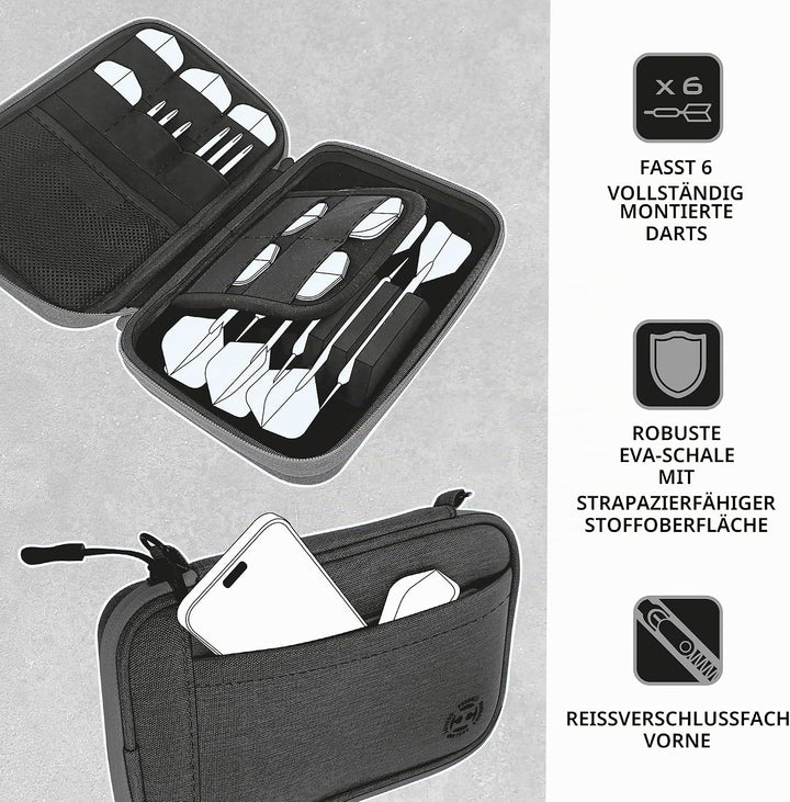 Harrows Smart Case Darttasche &amp; Dart-Etui für 3 oder 6 Darts | Robustes Eva-Case mit Stoff-Finish |