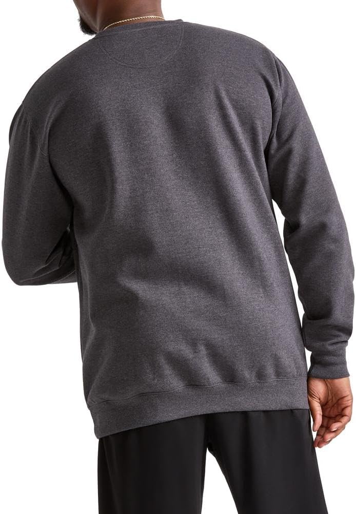 Champion Herren Powerblend Fleece Crew, Script Logo Sweatshirt 3XL Lang Graniteheather, 3XL Lang Gra