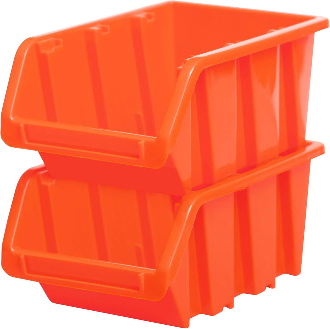 84 tlg Wandregal Lagerregal Stapelbox Gr.2 orange Regal Platten Werkstatt, Orange