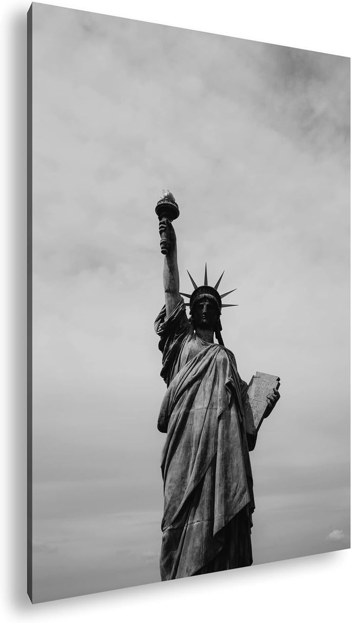 Symbol der Freiheit Effekt: Schwarz&Weiss, Format: 80x60 als Leinwandbild, Motiv fertig gerahmt auf