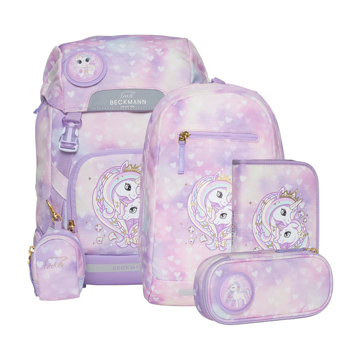 BECKMANN, Schulrucksack-Set Classic, 6-teilig, Grundschule, ergonomisch, inkl. Regenüberzug, 22L Uni