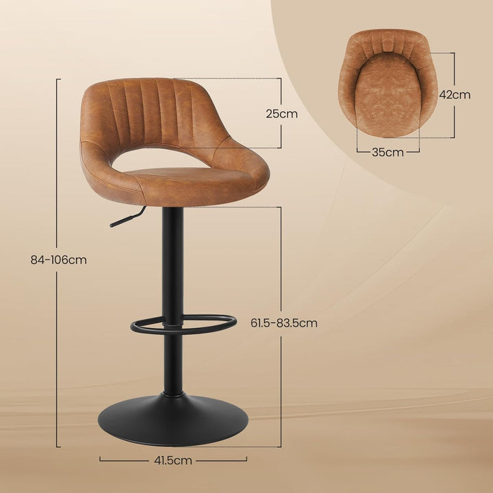 EUGAD 0667BY-2 2X Barhocker Designer Hocker Tresenhocker Bistrohocker 360° drehbar stufenlos höhenve
