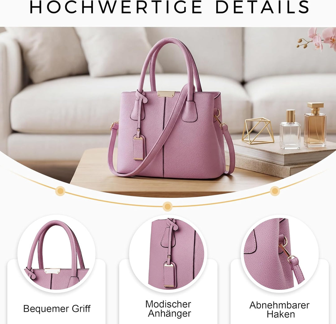 VARLIVOO Elegante Damen-Handtasche, Umhängetasche, Messenger-Tasche, Handtasche, mit verstellbarem S