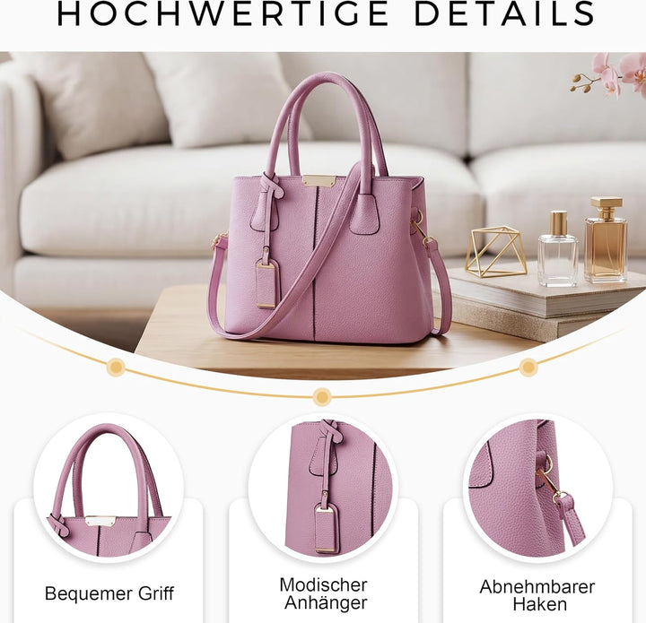 VARLIVOO Elegante Damen-Handtasche, Umhängetasche, Messenger-Tasche, Handtasche, mit verstellbarem S