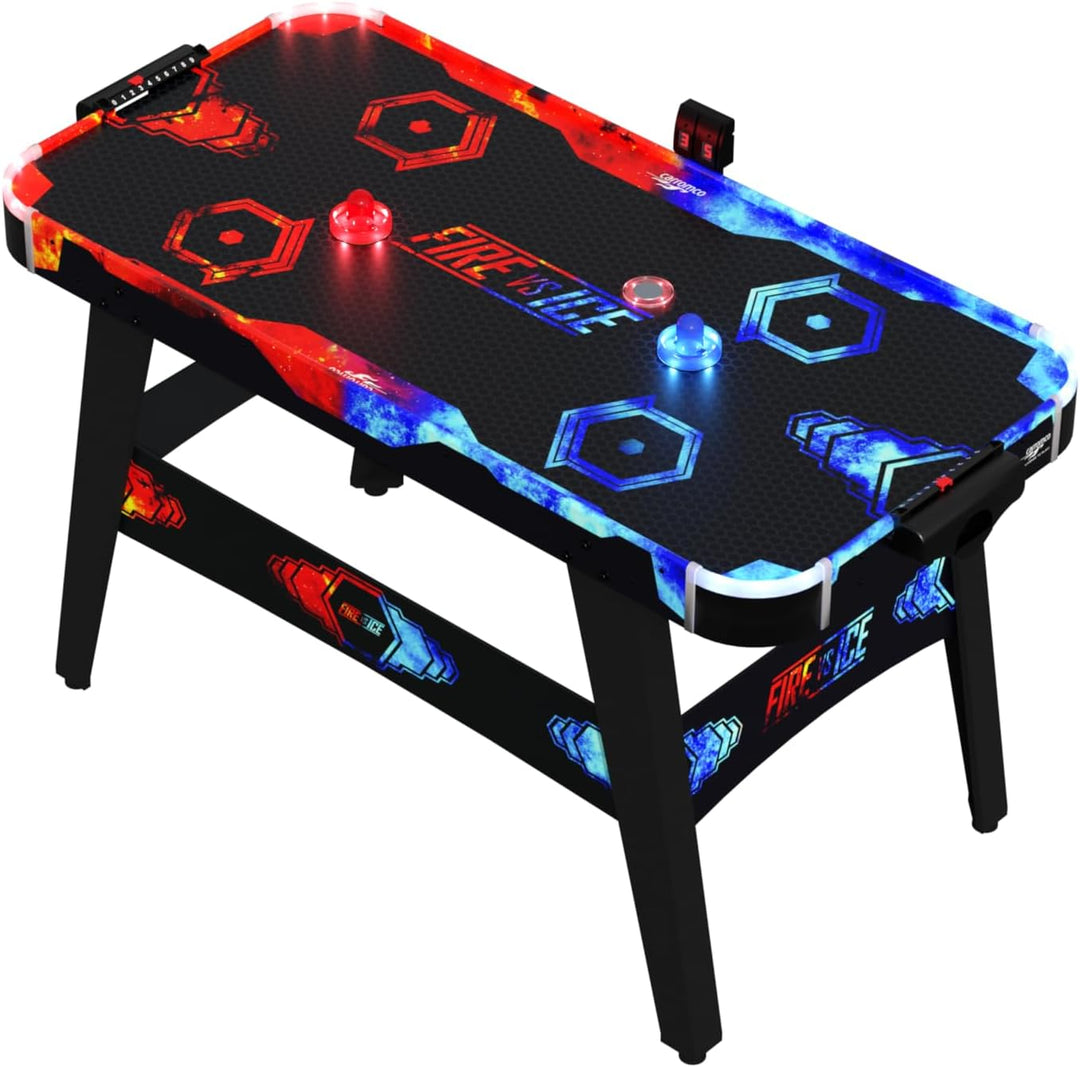 Carromco Airhockey Tisch Fire & Ice - Air hockey Spieltisch mit LED Lichteffekten - LED Air Hockey m