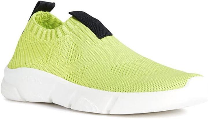 Geox Jungen J Aril Boy A Sneakers 34 EU Lime Black, 34 EU Lime Black