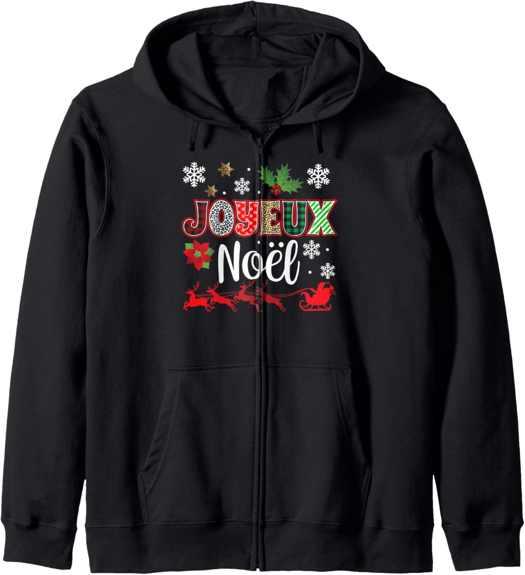 Joyeux Noël Lustig Frohe Weihnachten Familie Frankreich Kapuzenjacke
