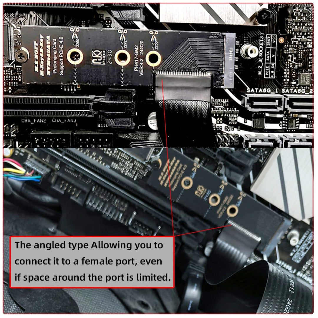 chenyang PCIE 3.0/4.0 M.2 NVME/NGFF SSD 90 Grad abgewinkeltes Band Flex Verlängerungskabel 30cm für