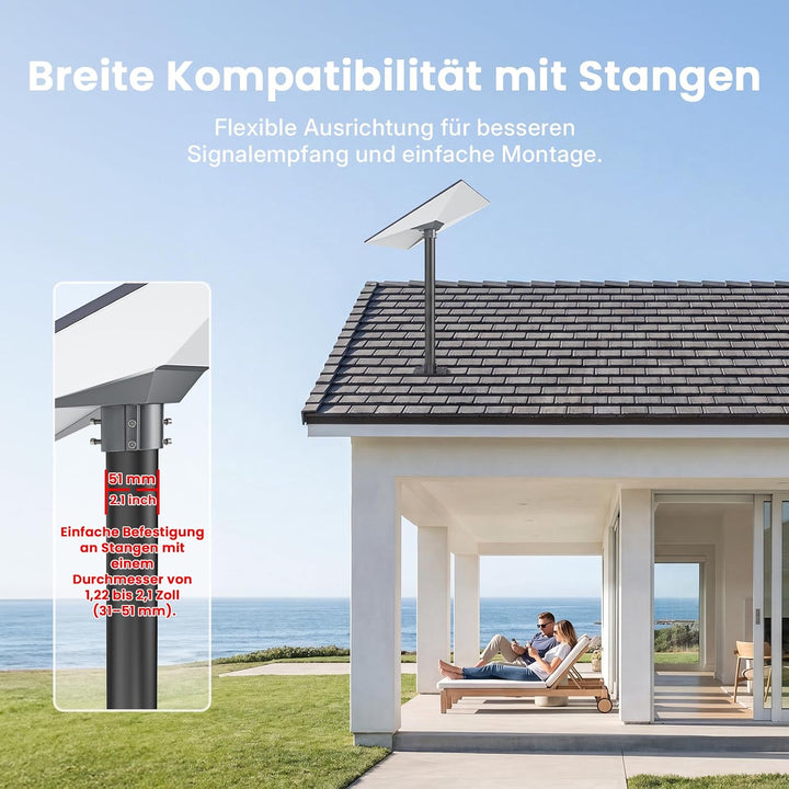Starlink Stangenhalterung, Premium-Aluminiumlegierung, Starlink Pole Mount Gen 3, Starlink Gen 3 Mou