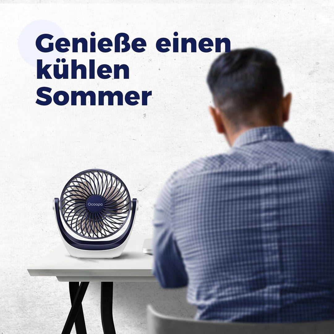 OCOOPA USB Ventilator, Ventilator klein Tischventilator mit starkem Luftstrom und Leise Betrieb 3 Ge