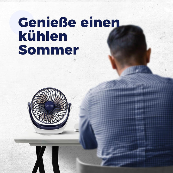 OCOOPA USB Ventilator, Ventilator klein Tischventilator mit starkem Luftstrom und Leise Betrieb 3 Ge