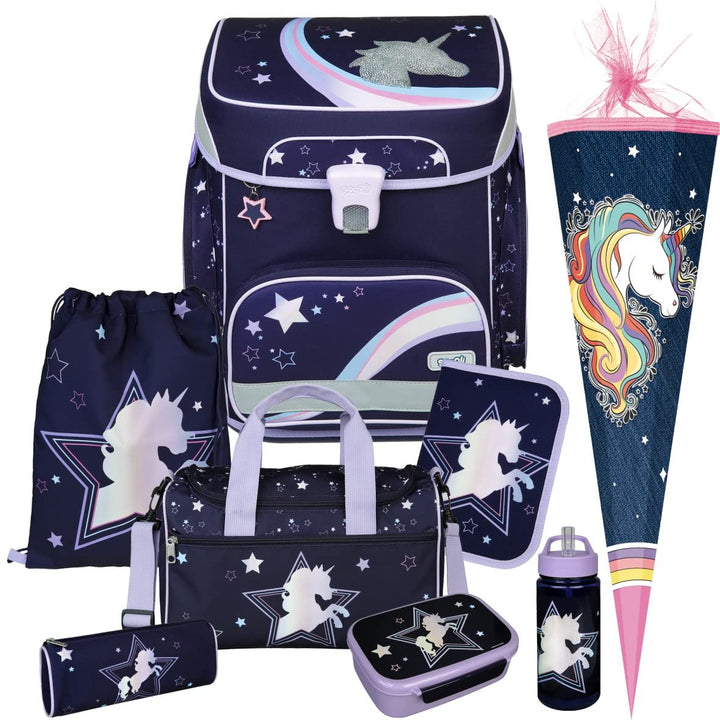 Dreamland - Einhorn SCOOLI Undercover EasyFit Schulranzen-Set 9tlg. mit Sporttasche, BROTDOSE, TRINK