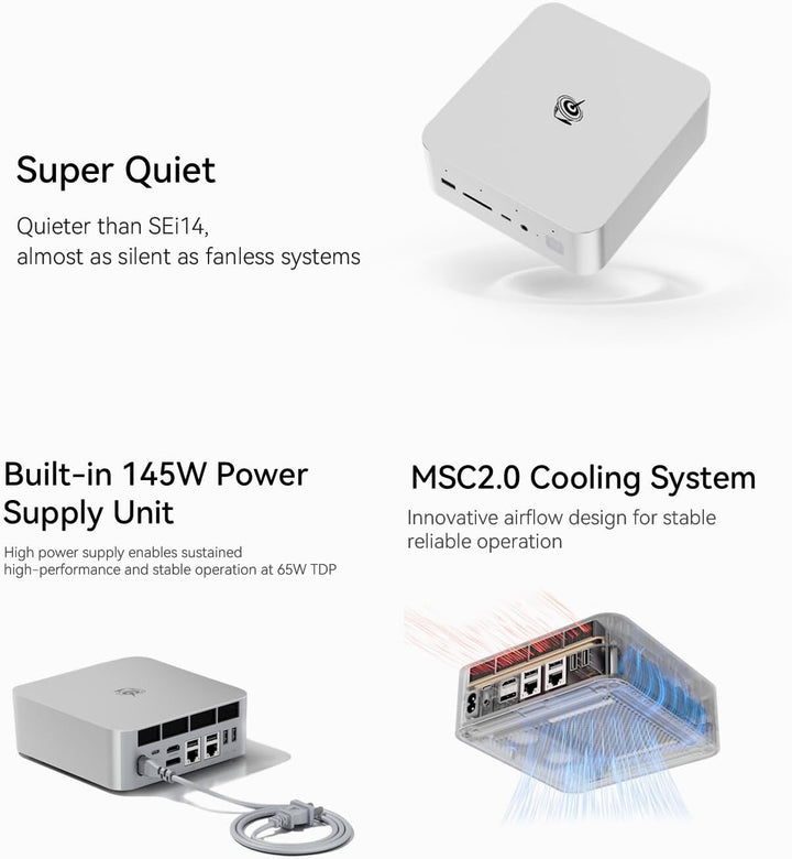 Beelink GTi13 Mini PC, Intel Core i9 13900HK (14C/20T up to 5,4GHz), 32GB DDR5 1TB M.2 PCIe4.0 SSD M
