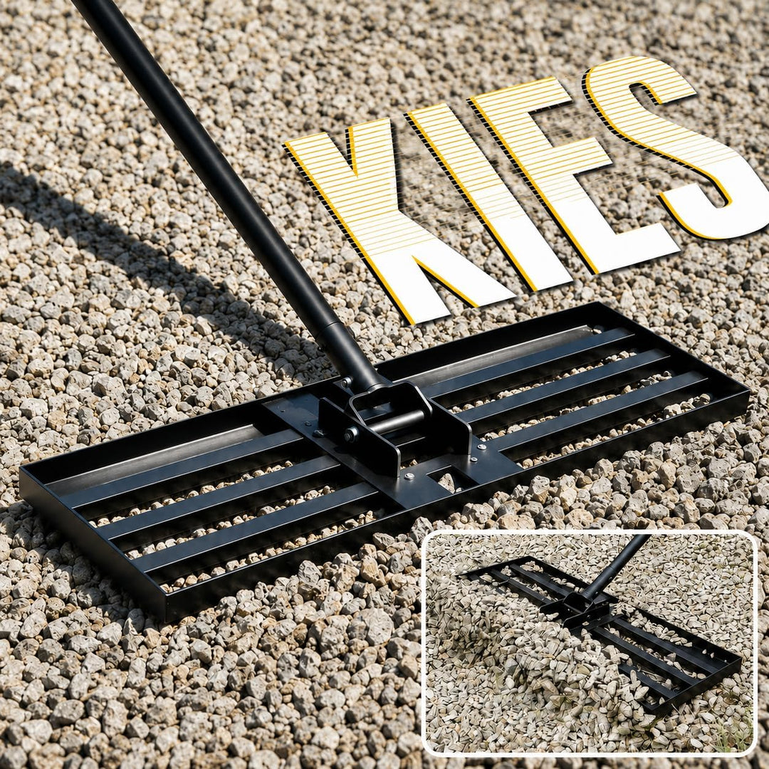 Rasen-Nivellierungsrechen 198cm 43x25cm, Verstellbarer Rasenplanier-Rechen mit 119–198 cm Griff, 180