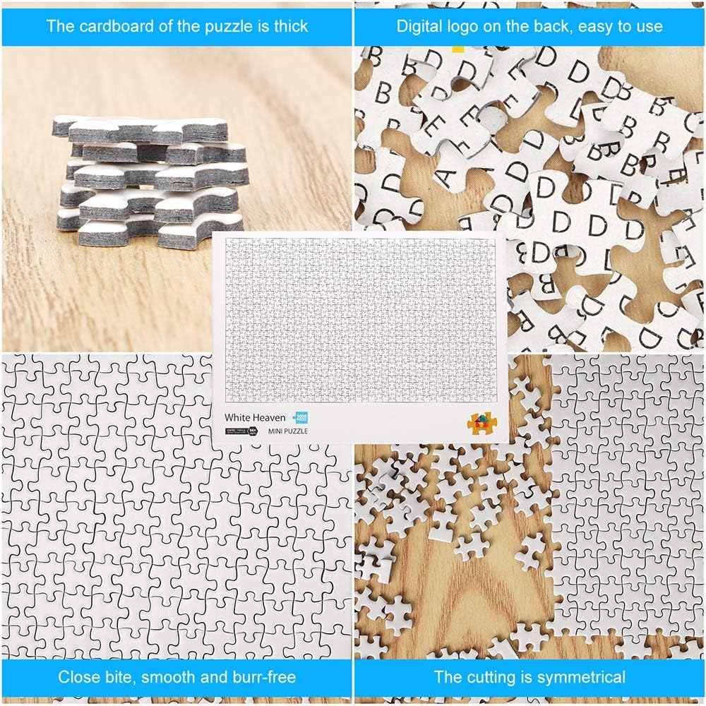 1000 Teile Mini Weiss Puzzle, Blanko Puzzle Zum Selbst Bemalen, 42cm*29.7cm 2mm Schwieriges Rahmen P