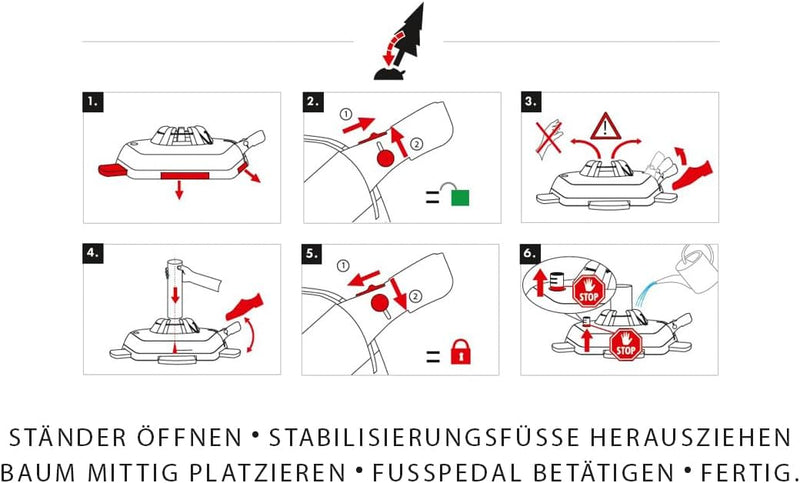 Krinner® Tree Genie L Christbaumständer Weihnachtsbaumständer mit extra Stabilisierungsfüsse Baumhöh