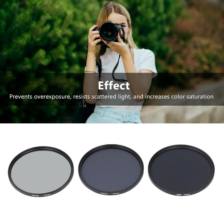 ND-Filterset, mit ND2-Filter, ND4-Filter und ND8-Filter, HD-Mehrschichtbeschichtung, Anti-Überbelich