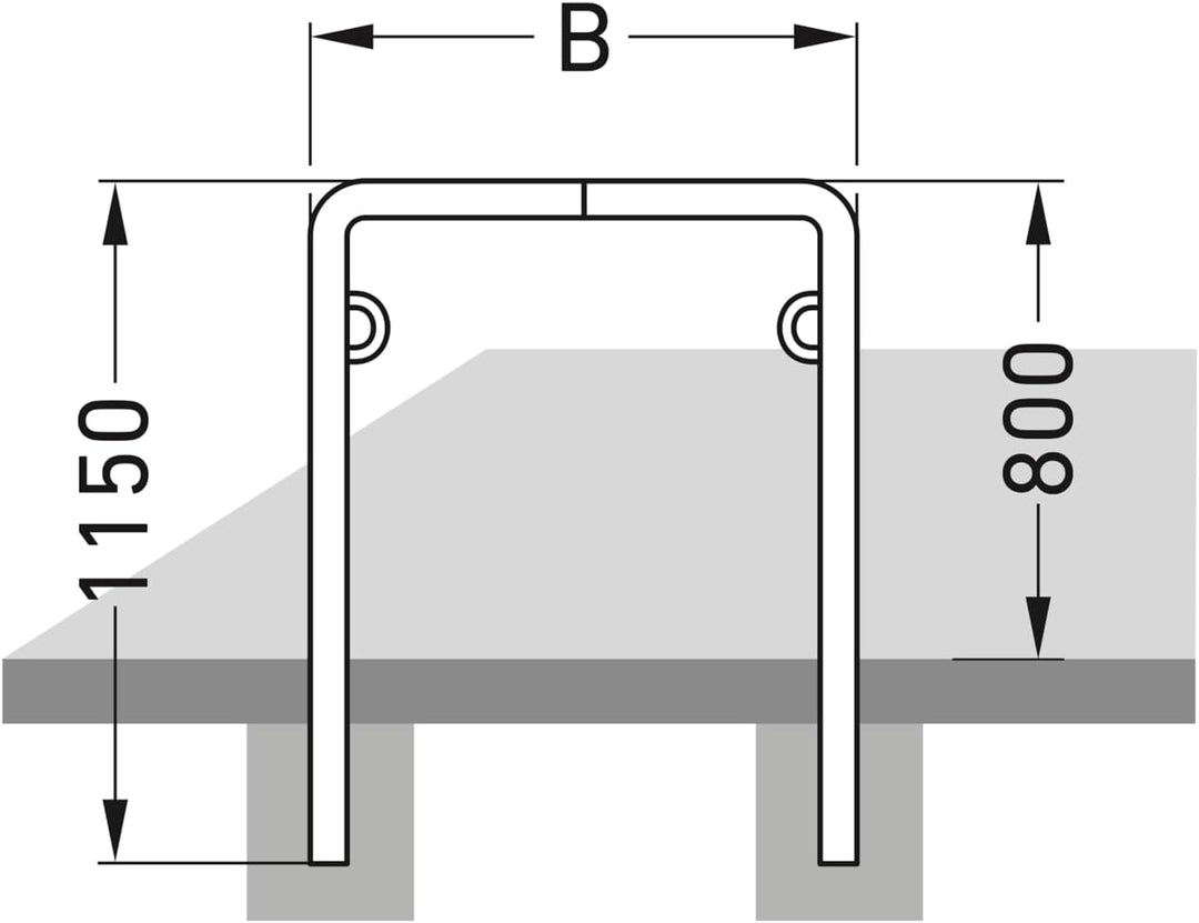 Fahrradanlehnsystem Trust 20 | 3er Pack | zum Einbetonieren | 1000mm | mit Ringösen | Fahrradständer