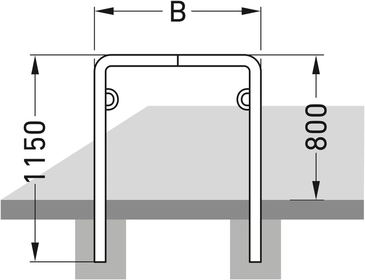 Fahrradanlehnsystem Trust 20 | 3er Pack | zum Einbetonieren | 1000mm | mit Ringösen | Fahrradständer