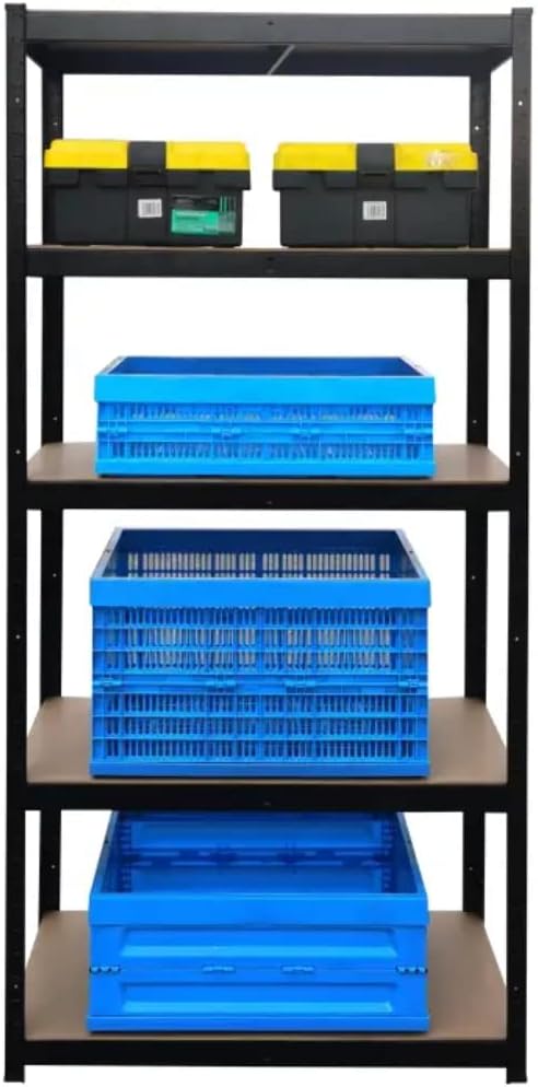 Herzberg HG-8027BLK: Aufbewahrungsregal, beschichtet, gross, Schwarz