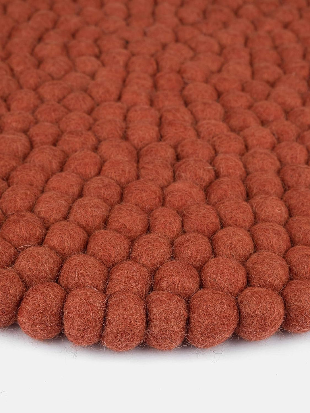 myfelt Filzkugel-Sitzauflage/Stuhlauflage - Lora - rund, 36 cm, Rostrot, Rostrot