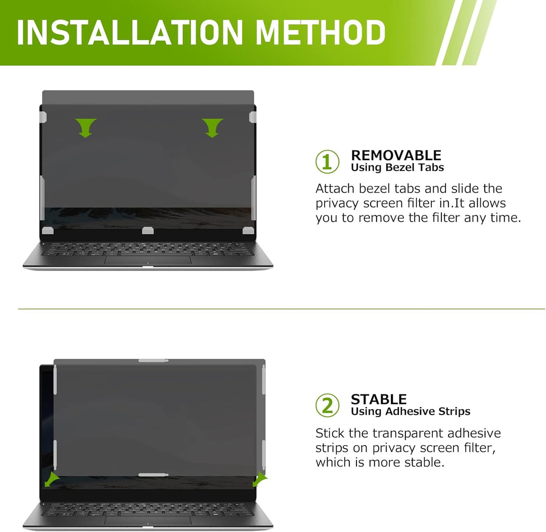 SOPPY Blickschutzfilter, 14 Zoll Laptop Blickschutzfolie, Laptop Screen Filter Datenschutz Bildschir