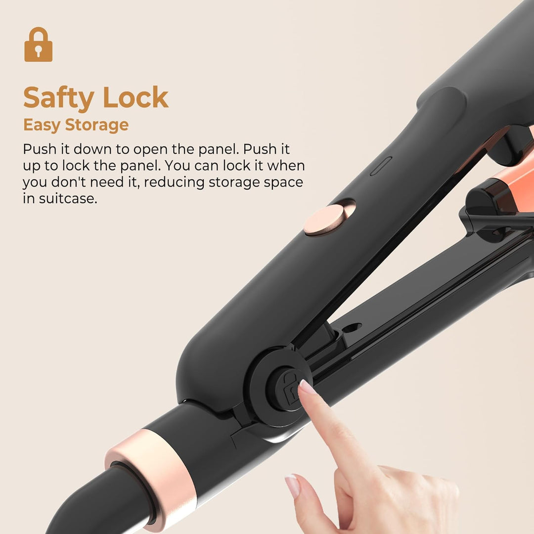 UKLISS Welleneisen für Haare - Pro Mini Welleneisen, 3 Fässer Beach Waves Lockenstab, Mermaid Hair W