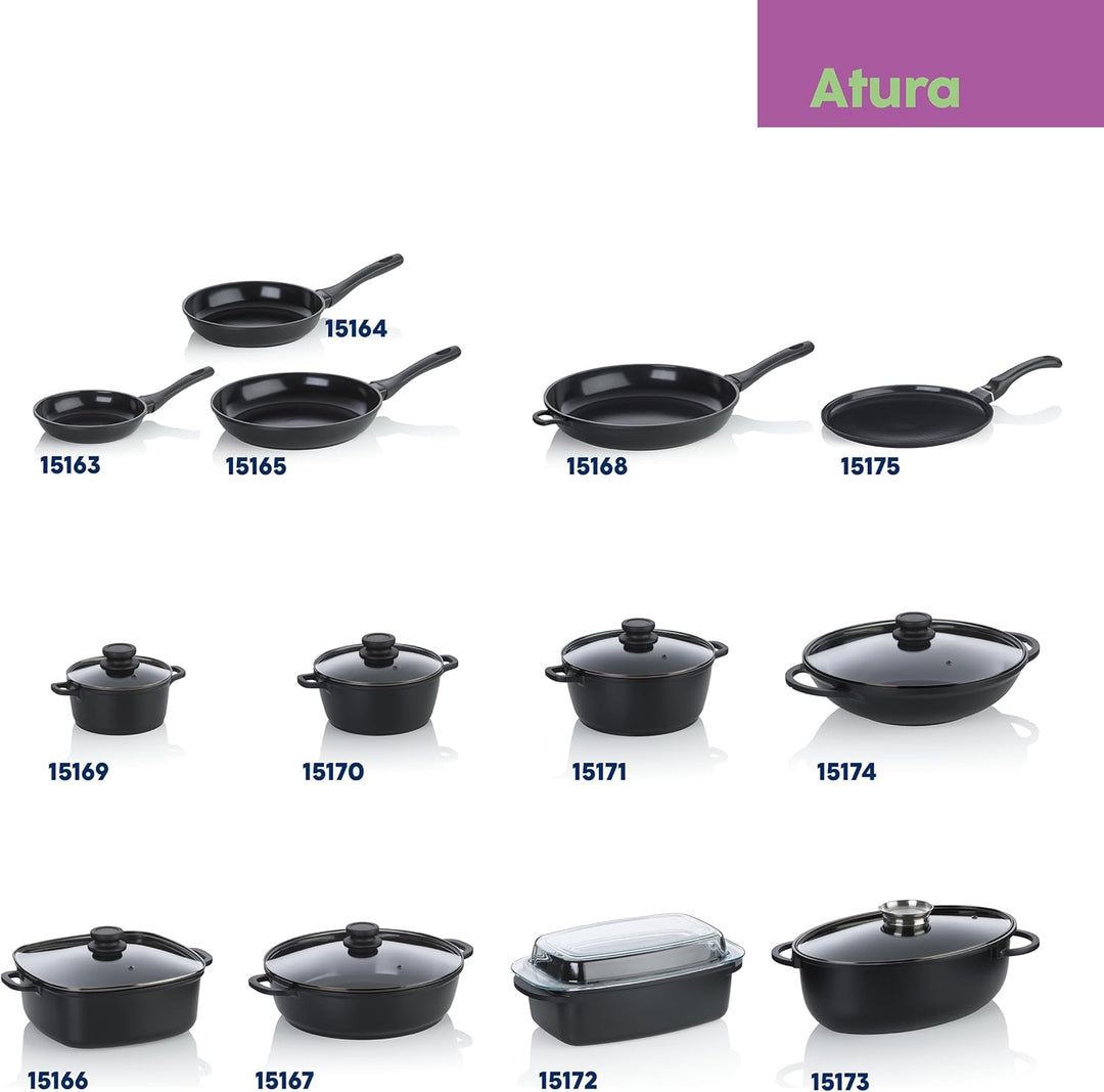 kela Bräter oval 8 Liter ATURA, Dutch Oven, Gussbräter mit Deckel Induktion, Aluguss keramisch besch