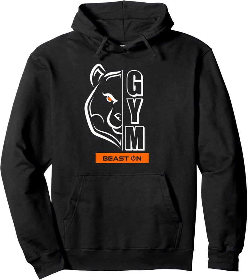 Bär Kopf Orange Gym Workout Fitness Training Bodybuilding Pullover Hoodie