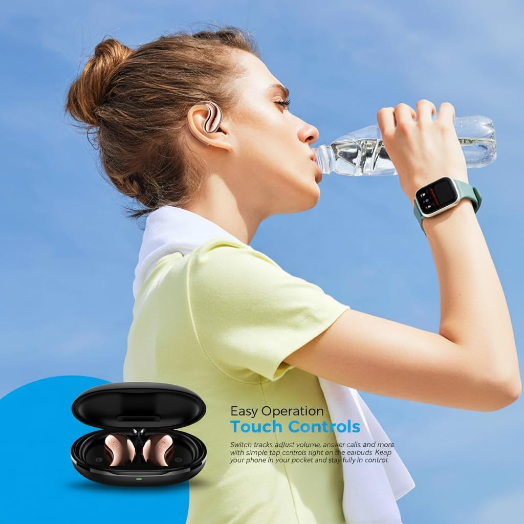 Micool Open-Ear Kopfhörer Bluetooth 6.0, Clip-On Ohrhörer Kabellos mit 36H Spielzeit, Geräuschreduzi