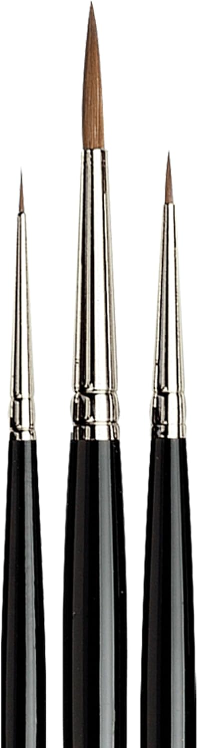 Da Vinci 5500 Serie Aquarellpinsel-Set, Borsten, schwarz, 30 x 30 x 30 cm Geschenkset mit 3 Pinseln