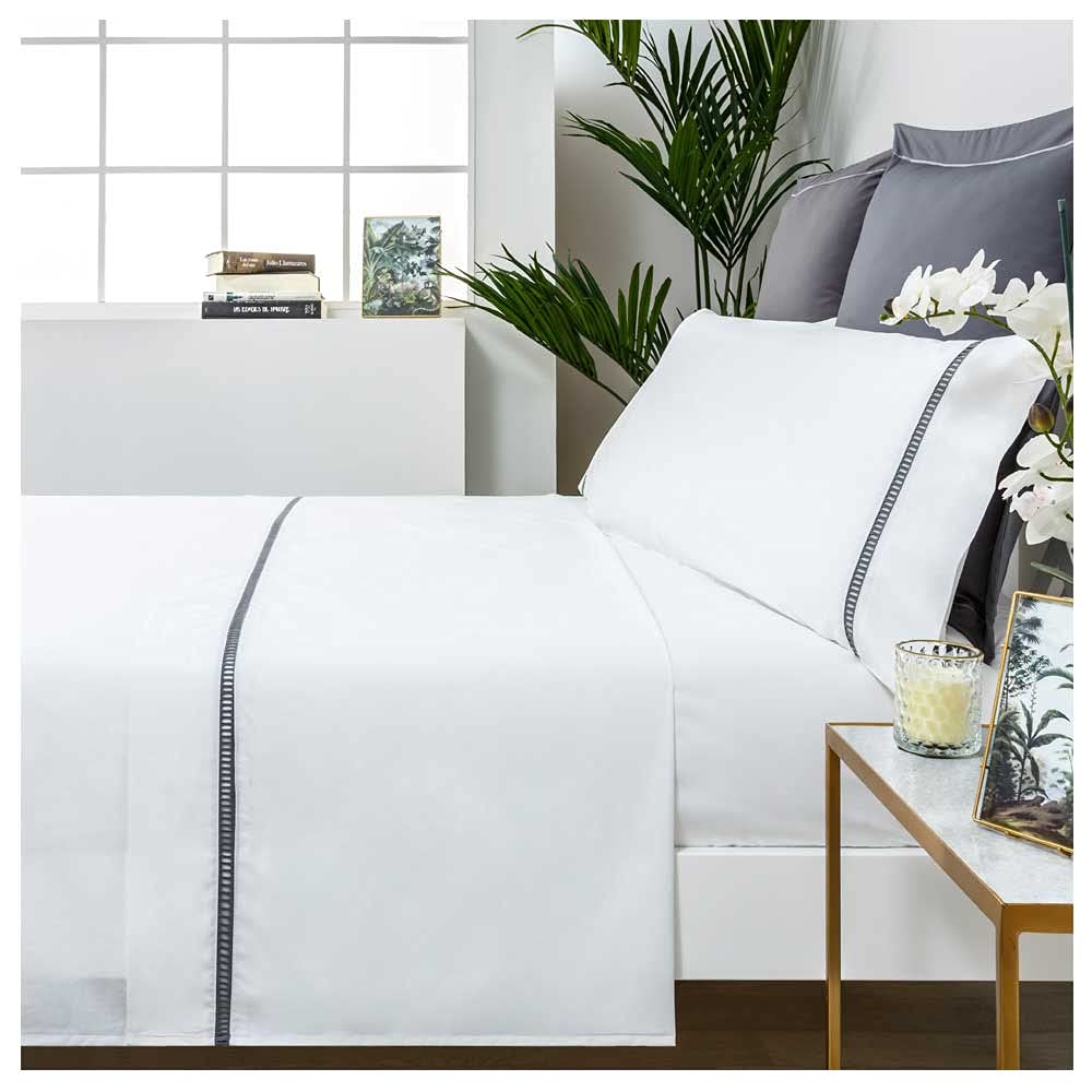 COTTON ARTean Bettwäsche-Set Vainica, Weiss, 90 x 190/200, 100 % Baumwolle, 200 Fadenzahl. Cama 90 X