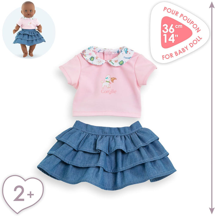 Corolle Mon Grand Poupon Rock und Shirt, Paris, für alle 36 cm Babypuppen, ab 2 Jahren